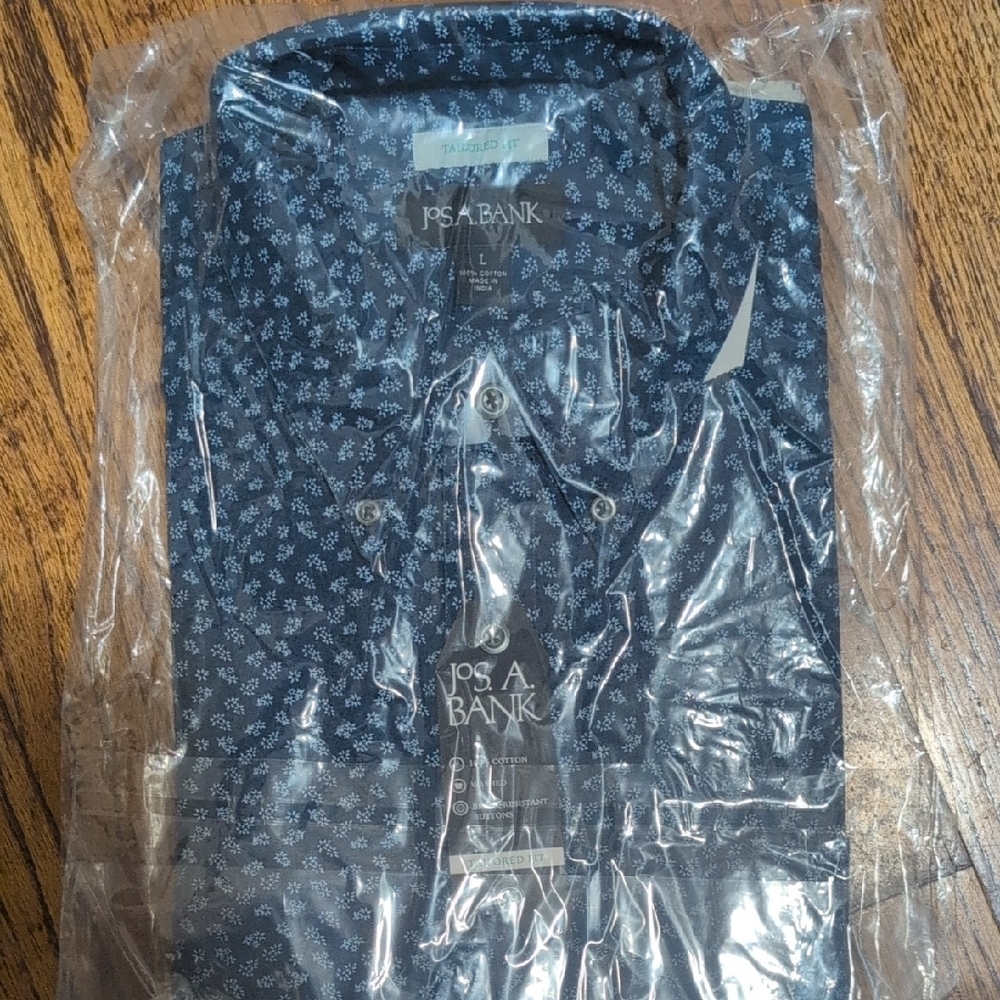 Jos. A. Bank Men's Navy Floral Button Down Shirt
